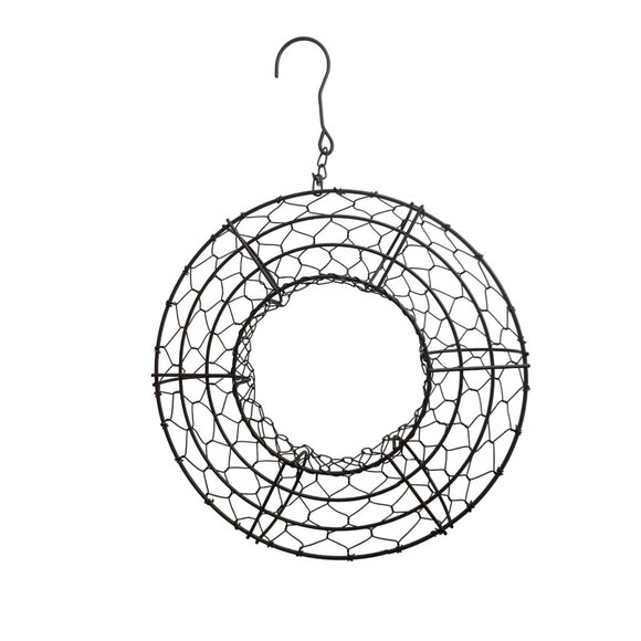 10 inch Hanging Wire and Metal Wreath Succulent Plant Basket With Chain Hook For - Picture 9 of 12